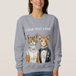 Formal Dress Bride and Groom Chic Cat Couple Sweatshirt