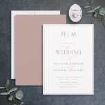 Formal Dusty Rose Monogram Calligraphy Wedding Invitation<br><div class="desc">Are you looking for a modern, formal, and elegant wedding invitation? Look no further than our Elegant Formal Dusty Rose Monogram Calligraphy Wedding Invitation! This beautiful invite features your personalised monogram in dusty rose and your personal details accented with modern hand lettered calligraphy. The back of the card features a...</div>