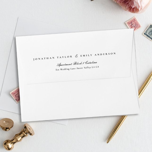 Formal Elegant Black Text and White Invitation Envelope (Creator Uploaded)