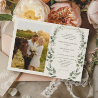 Formal Elegant Botanical Wedding Photo Horizontal