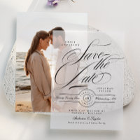 Formal Elegant Calligraphy Black Tie Save The Date