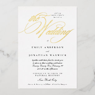 Formal Elegant Calligraphy Tuxedo The Wedding Gold