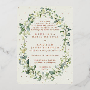 Formal Elegant Cream Snowberry+Eucalyptus Wedding