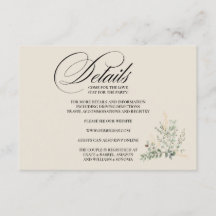 Formal Elegant Enclosure Card Details