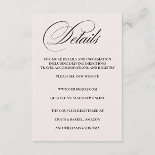 Formal Elegant Enclosure Card Details