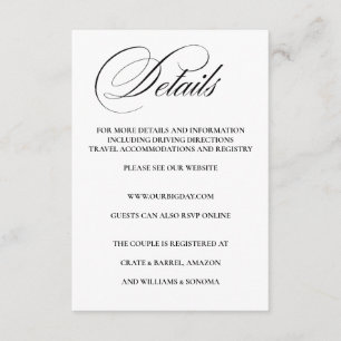 Formal Elegant Enclosure Card Details