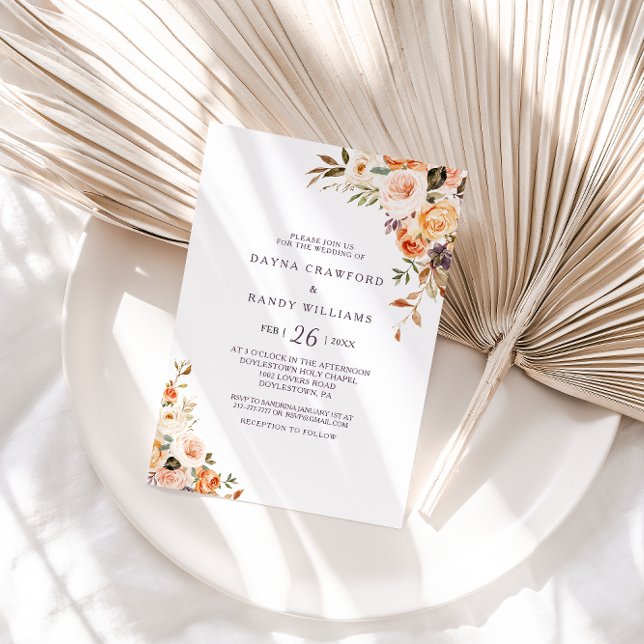 Formal Elegant Illustrated Floral Wedding Invitation (Creator Uploaded)