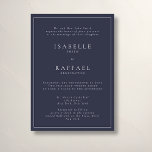 Formal Elegant Navy Blue Multiple Location Wedding Invitation<br><div class="desc">Formal and elegant wedding invitation with enough space for two wedding locations or reception locations,  classy muted navy blue background and elegant typography.</div>