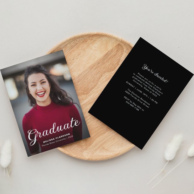 Formal Elegant Photo Graduation Party Invitation (Creator Uploaded)