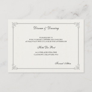 Formal Elegant Reception Card