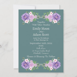 Formal elegant sage wedding invitation