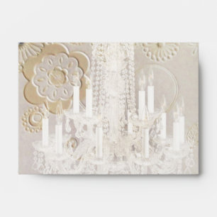Formal elegant swirls chandelier vintage wedding envelopes