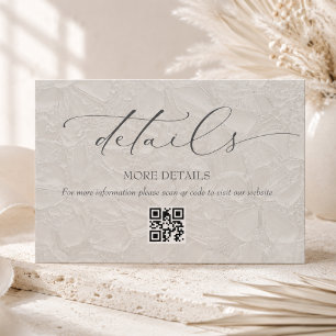 Formal Elegant Wedding Details Enclosure Card