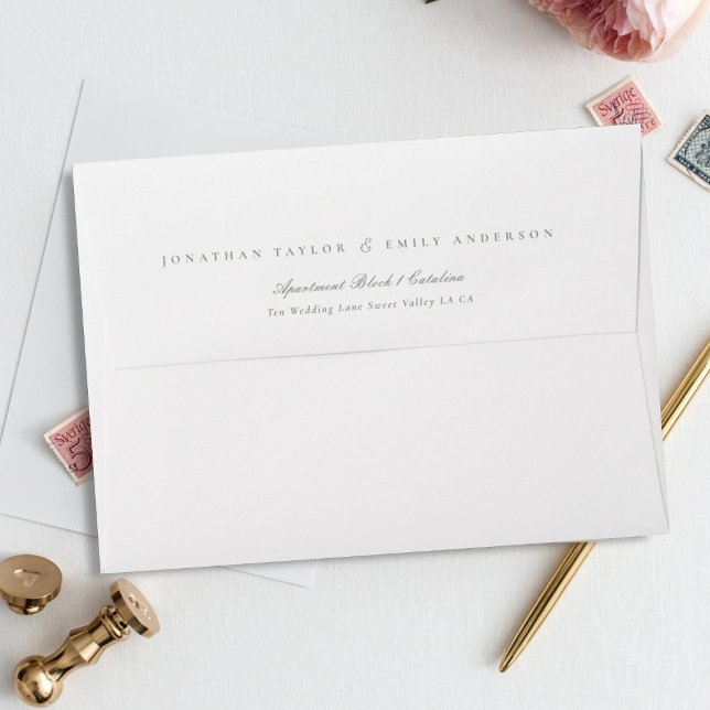 Formal Elegant White Text and Grey Green W Envelope (Creator Uploaded)