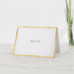 Formal Elevated Gold Pearl Modern Classic Wedding Thank You Card