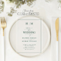 Formal Emerald Green Monogram Calligraphy Wedding