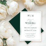 Formal Emerald Green Monogram Calligraphy Wedding Invitation<br><div class="desc">Are you looking for a modern, formal, and elegant wedding invitation? Look no further than our Elegant Formal Emerald Green Monogram Calligraphy Wedding Invitation! This beautiful invite features your personalised monogram in emerald green and your personal details accented with modern hand lettered calligraphy. The back of the card features a...</div>