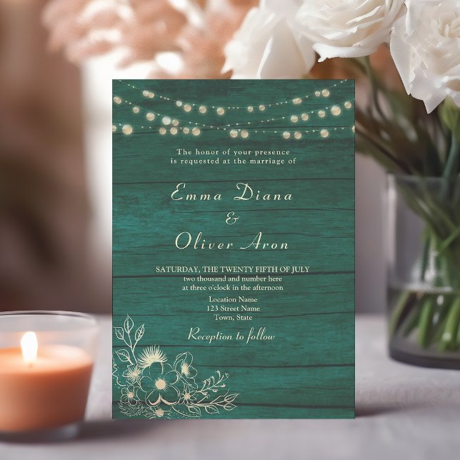 Formal Emerald Green Wedding Invitation (Creator Uploaded)