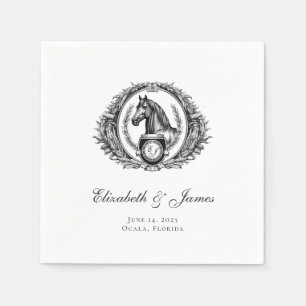 Formal Equestrian Horse Monogram Crest Wedding Napkin