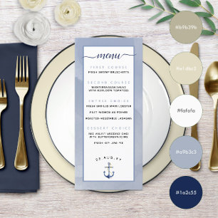 Formal Event #Wedding #Nautical Blue Watercolor Menu