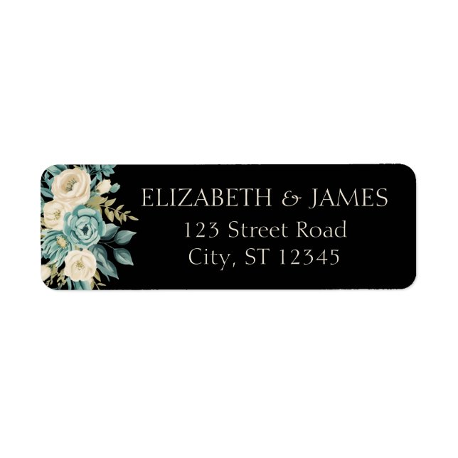 Formal Floral Personalised Return Address Labels (Front)