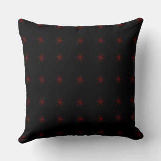 Formal Floral Square Conundrum Black Red  Cushion