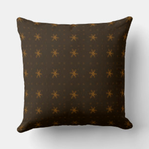 Formal Floral Square Conundrum Dark Brown Cushion