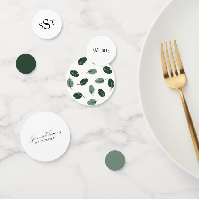 Formal Floral Tropical Green Leaf Wedding Confetti (Group)