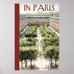 Formal Garden Courtyard Poster  Tree Lined Paths