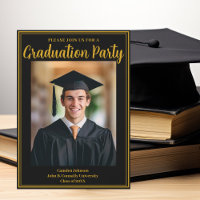 Formal Gold Black Graduation Photo Party