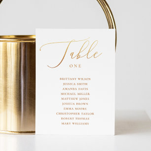 Formal Gold Calligraphy Wedding Seating Chart Invitation