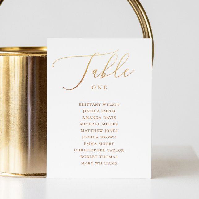 Formal Gold Calligraphy Wedding Seating Chart Invitation (Creator Uploaded)