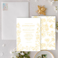 Formal Gold Chinoiserie Victorian Floral Wedding
