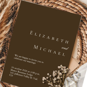 Formal Gold Coffee Brown Luxury Minimalist Wedding