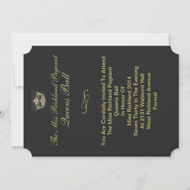 Formal Gold Crown Invitation (Front)