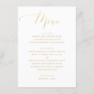 Formal Gold Script   Minimalist Elegant Wedding Menu