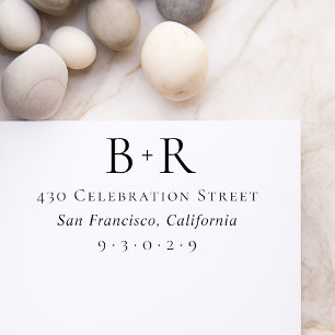 Formal Initials Typography & Return Address Rubber Stamp