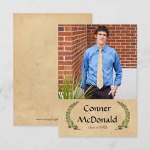 Formal Leaf - 3x5 Graduation Announcement