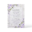 Formal Lilac Lavender Gold Marble Floral Wedding I