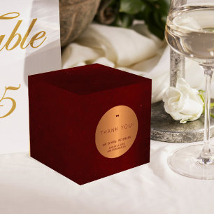 Formal luxury burgundy gold wedding thank you favour box