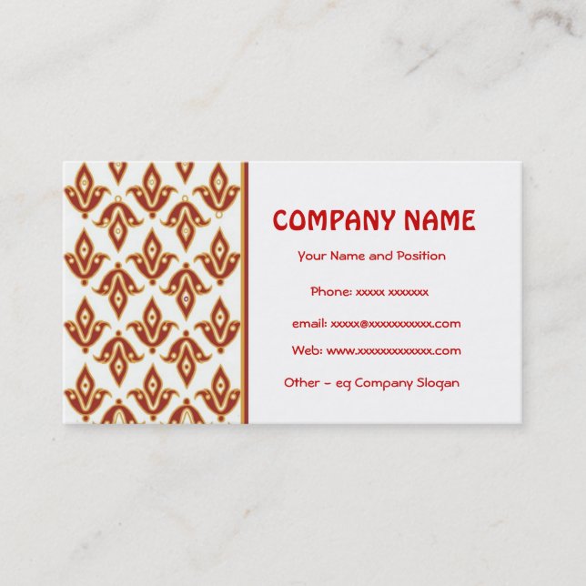 Formal Maroon and Gold Business Card (Front)