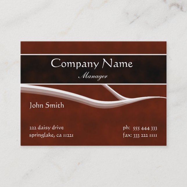 Formal Maroon Business Card (Front)