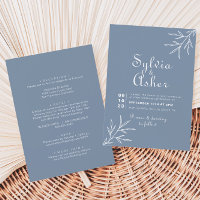 Formal Minimal Dusty Blue Front and Back Wedding