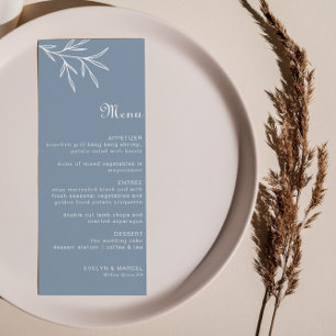Formal Minimal Dusty Blue Wedding Menu