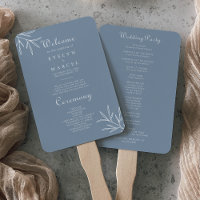 Formal Minimal Dusty Blue Wedding Program