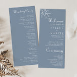 Formal Minimal Dusty Blue Wedding Program Programme<br><div class="desc">This formal minimal dusty blue wedding program is perfect for a rustic wedding. The design features watercolor wild herbs in a dusty blue background.</div>