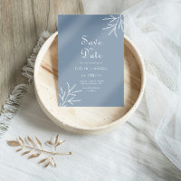 Formal Minimal Dusty Blue Wedding Save the Date 