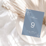 Formal Minimal Dusty Blue Wedding  Table Number<br><div class="desc">This formal minimal dusty blue wedding is perfect for a rustic wedding. The design features watercolor wild herbs in a dusty blue background.</div>