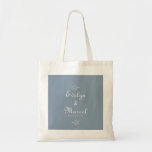 Formal Minimal Dusty Blue Wedding  Tote Bag<br><div class="desc">This formal minimal dusty blue wedding tote bag is perfect for a rustic wedding. The design features watercolor wild herbs in a dusty blue background.</div>