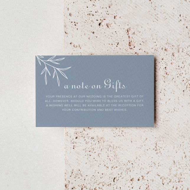 Formal Minimal Dusty Blue Wedding Wishing Well  Enclosure Card (Creator Uploaded)